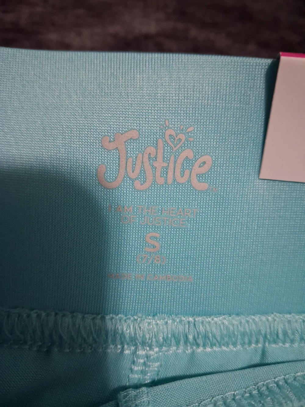 Justice Girls Pleated Skort Turquoise/White Logo Stretch Knit Pull-On Size 12